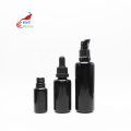 60g 60ml 2oz high quality uv black dark violet glass spray oil cosmetic bottle with dropper for serum VB-27B